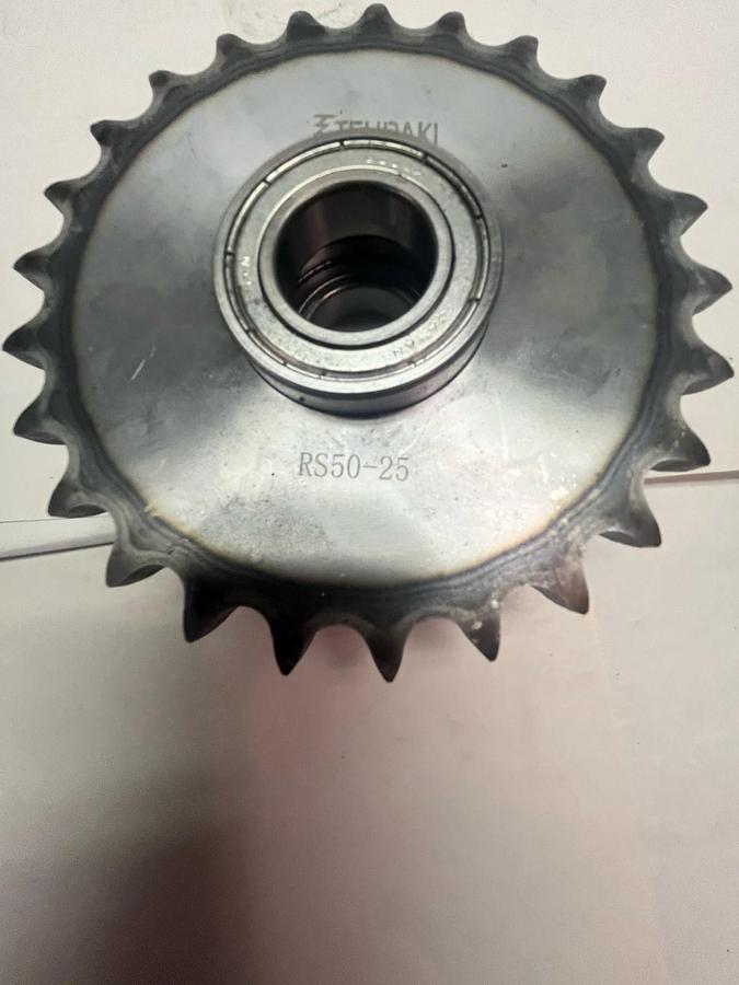 Used TSUBAKI,RS50-25,SPROCKET #50 CHAIN 25 TEETH 5/8" PITCH NTN 600SZ BEARING INSERT