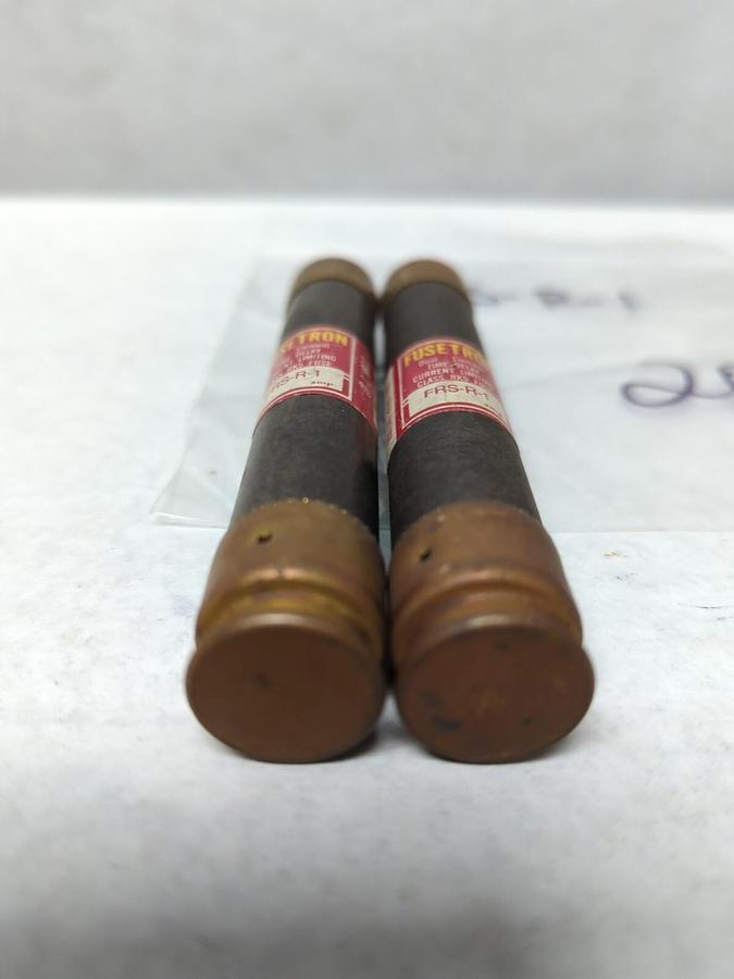 Used COOPER BUSSMANN,FRS-R-1,FUSETRON 1 AMP FUSE LOT OF 2 PRE-OWNED