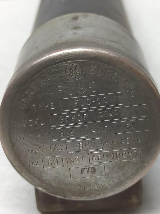Used GENERAL ELECTRIC,9F60 RJ D080,CURRENT LIMITING FUSE 80A/60HZ 5.5KV PRE-OWNED