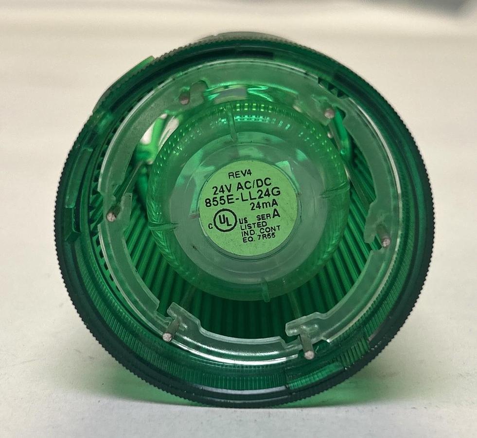 Used ALLEN BRADLEY,855E-00XN3,GREEN STEADY INCANDESCENT STACK LIGHT W/ 855E-LL24G