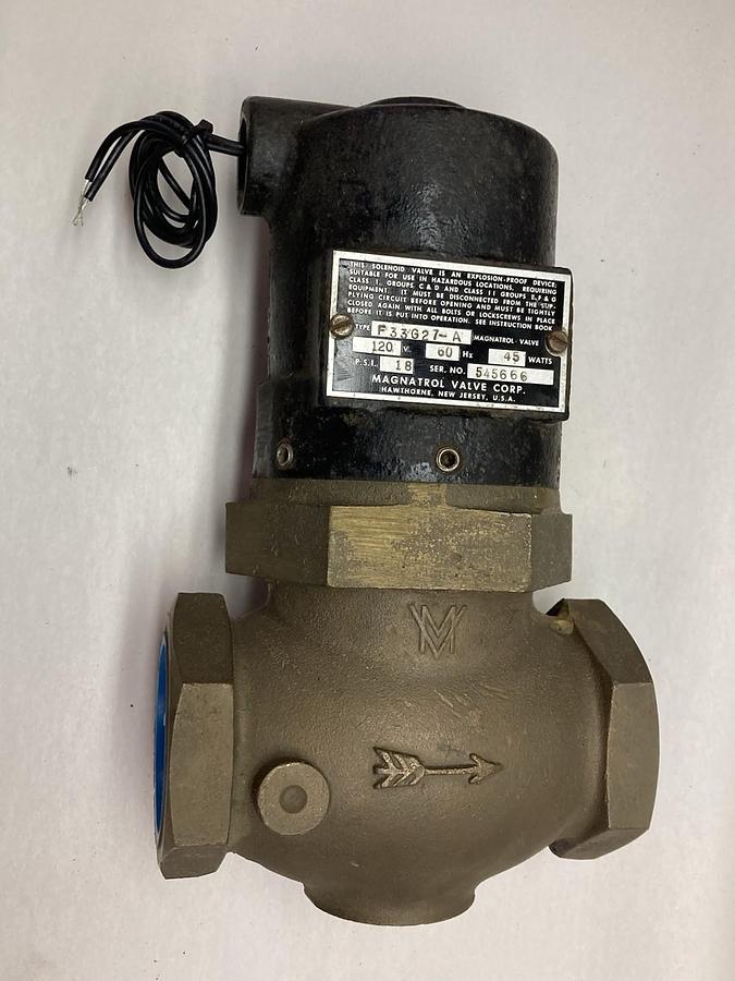 Magnatrol,Type F33G27-A,Solenoid Valve 60HZ 120V 45W 18PSI
