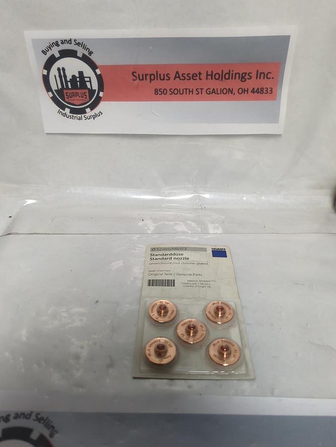 TRUMPF,0966809,CHROME PLATED LASER MACHINE NOZZLE 1.2MM/M8/ECE PACK OF 5 NOS