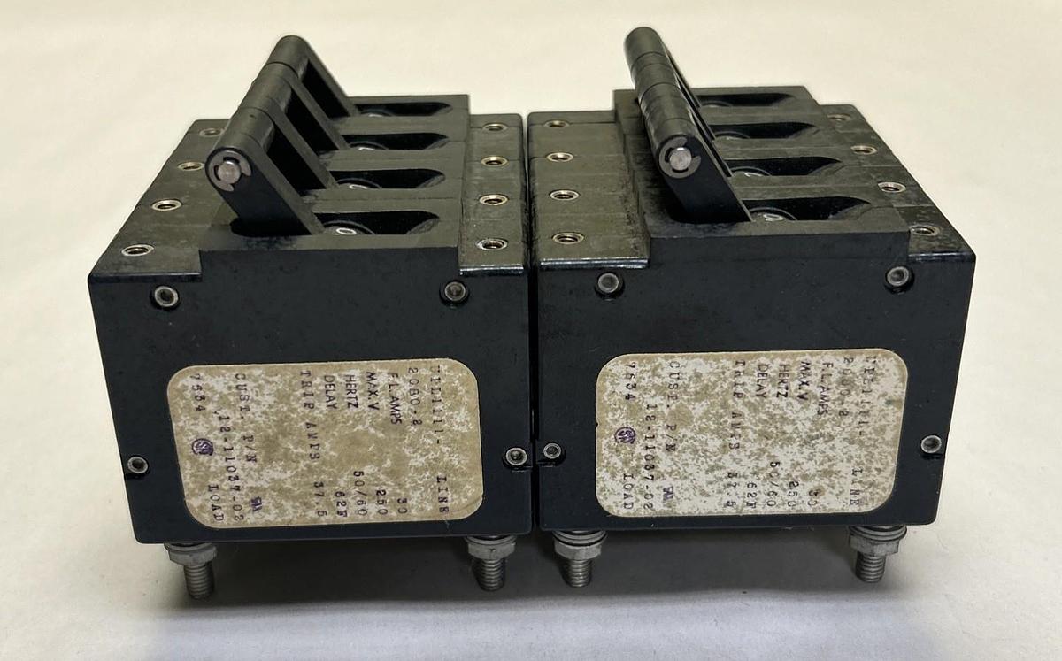 Used AIRPAX ELECTRONICS,12-11037-02,CIRCUIT BREAKER 30A 250V 4P LOT OF 2