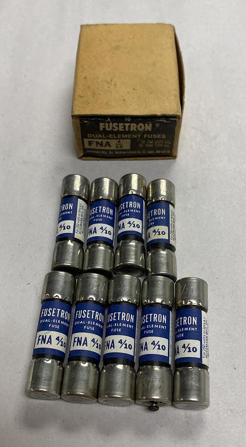 Cooper Bussmann,FNA-4/10,Fusetron Fuse Lot Of 9 NOS