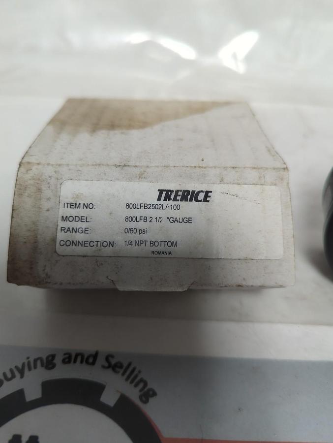 TRERICE,800LFB,PRESSURE GAUGE 0-60PSI 1/4 NPT LM NOS