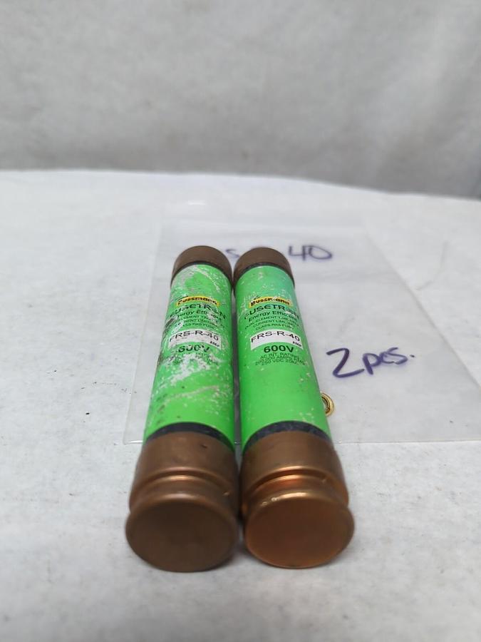 Used COOPER BUSSMANN,FRS-R-40,FUSETRON 40 AMP FUSE LOT OF 2 PRE-OWNED