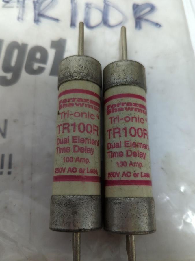 FERRAZ SHAWMUT,TR100,TIME-DELAY FUSES LOT OF 2 NOS