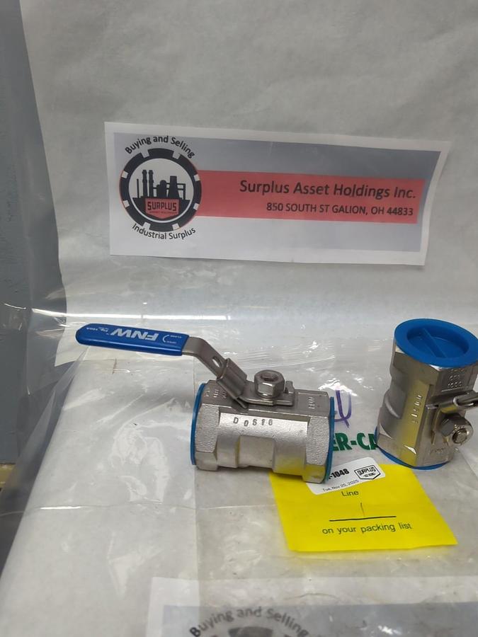 Used FNW,1-1/4 INCH,BALL VALVE 1000WOG CF8M LOT OF 2 PRE-OWNED