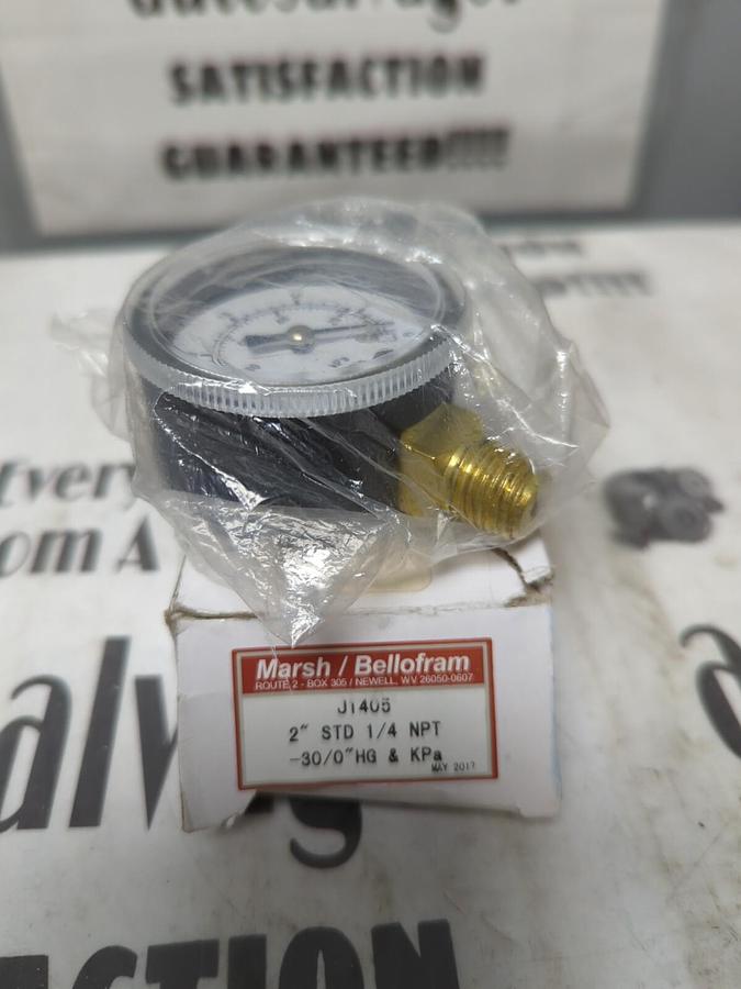 MARSH BELLOFRAM,J1405,2 INCH STD 1/4 INCH NPT PSI GAUGE NEW