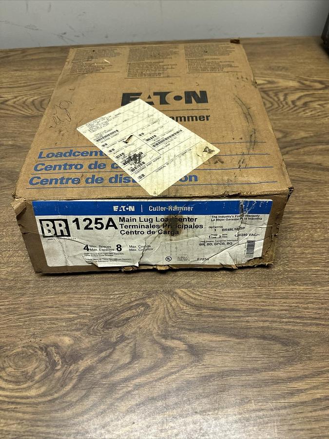 Eaton,BR48L125SP,125Amp 4 Space 8 Circuit Load Center