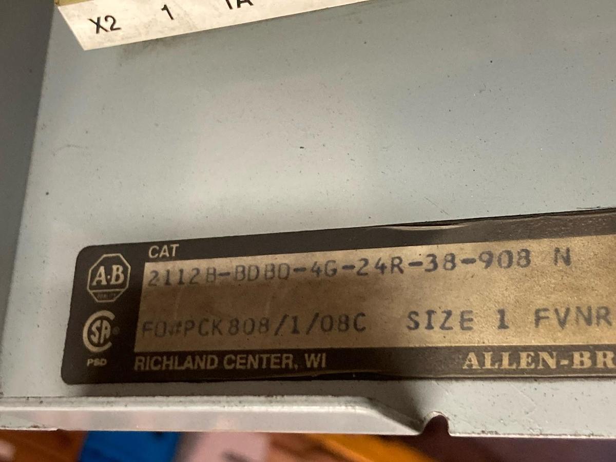 Used Allen-Bradley,2112B FVNR,12 Inch Size 1 Starter FUSED MCC Bucket