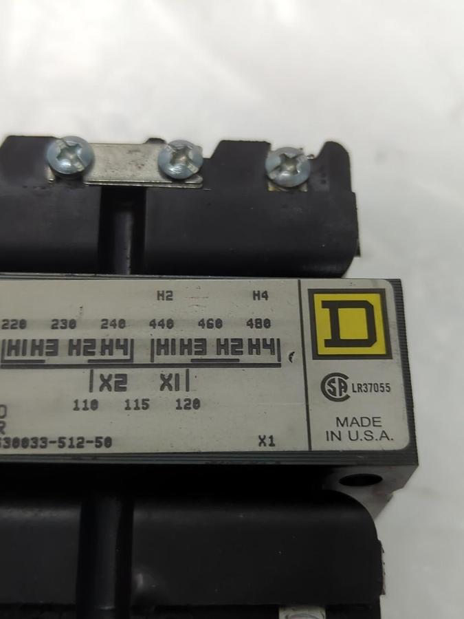 Used SQUARE D,9070-K50D1,INDUSTRIAL CONTROL TRANSFORMER .050 KVA 50HZ .050 KVA 60HZ