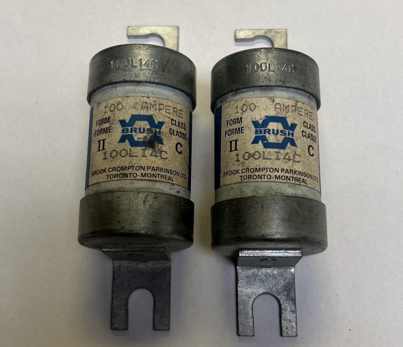 Used BRUSH,100LI4C,FUSE 100A 600V LOT OF 2