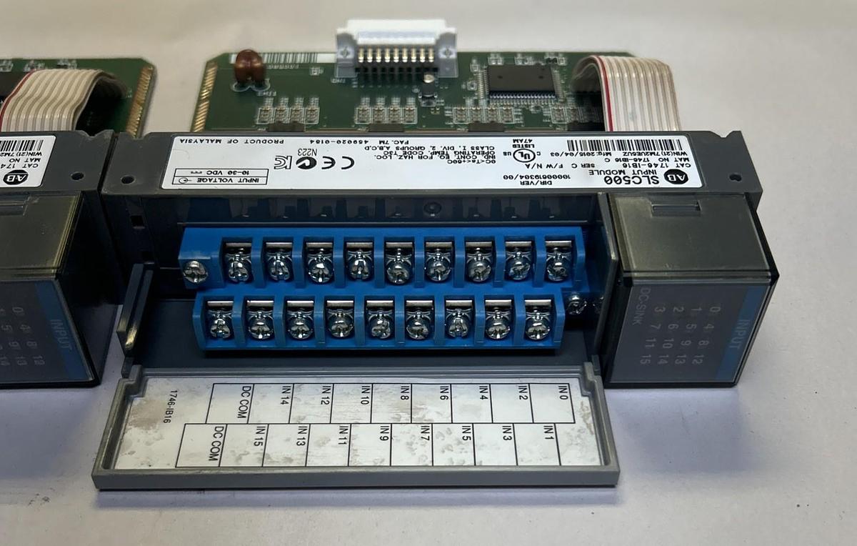 Used ALLEN BRADLEY,1746-IB16,SLC500 INPUT MODULE LOT OF 2