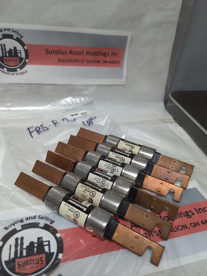 Used COOPER BUSSMANN,FRS-R-70,FUSETRON 70 AMP FUSE LOT OF 6 PRE-OWNED