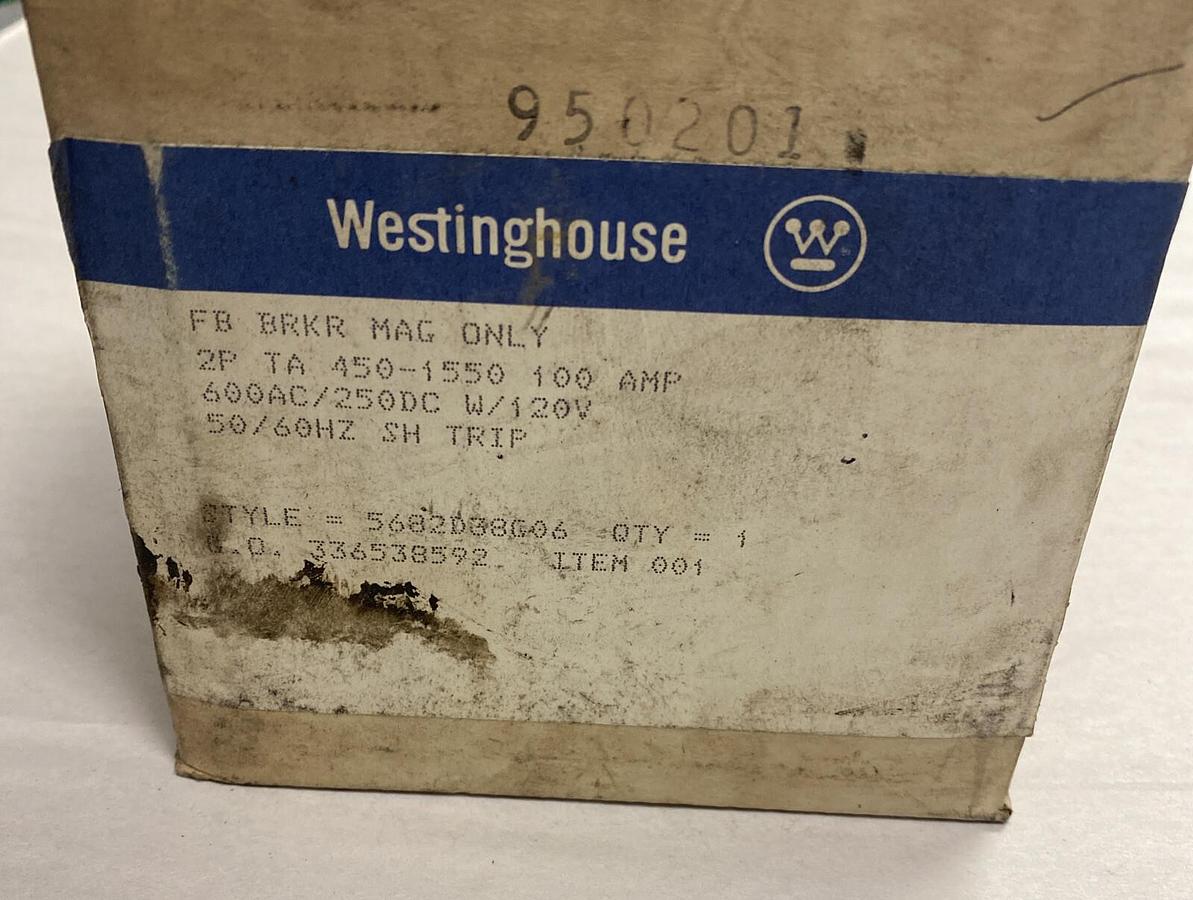 WESTINGHOUSE,1366D72G09,SHUNT TRIP 100Amp 600V NOS