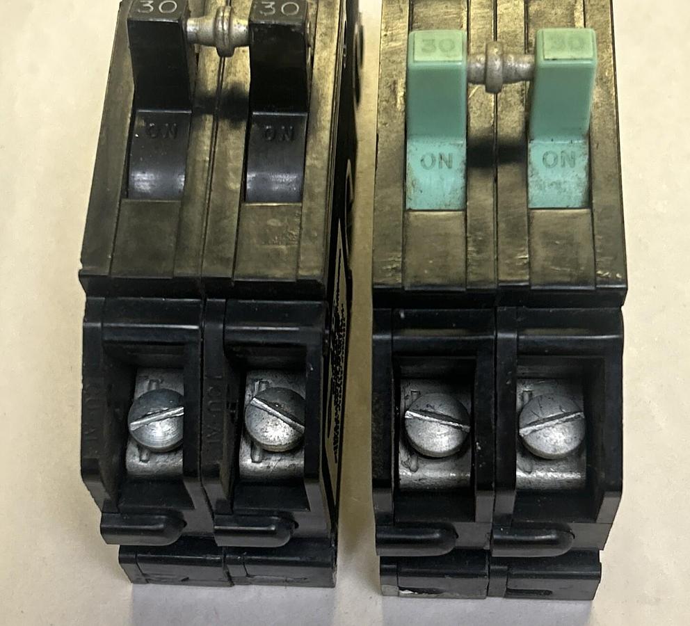 Used ZINSCO,QC230,CIRCUIT BREAKER 30A 120/240V 2P LOT OF 2