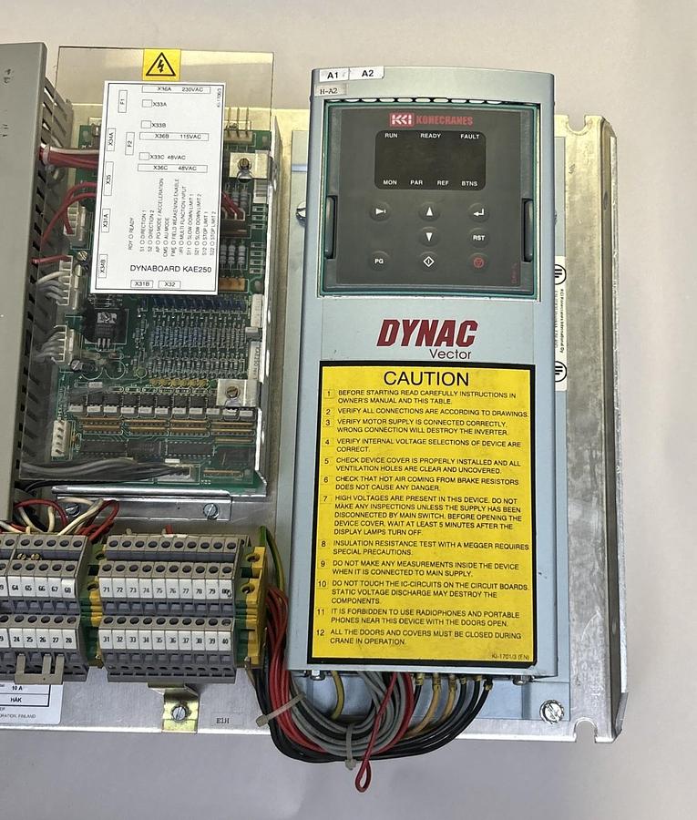 Used KONECRANES DYNAC VECTOR,DYNACV4.0F43-B-L-P-0-0,CRANE DRIVE UNIT 7KVA 380-500V
