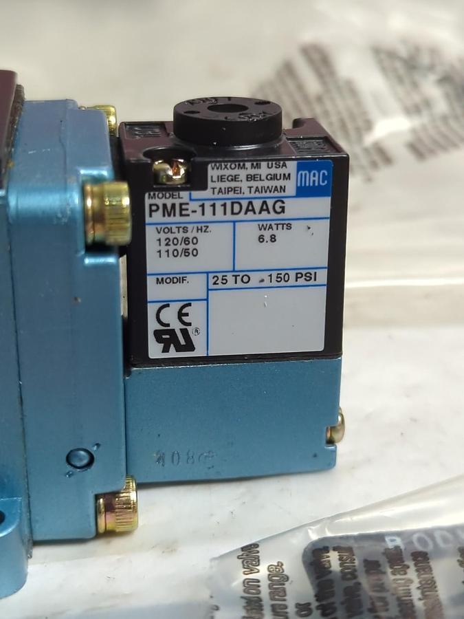 MAC VALVES,6533B-000-PM-111DA,SOLENOID VALVE 150 PSI NOS
