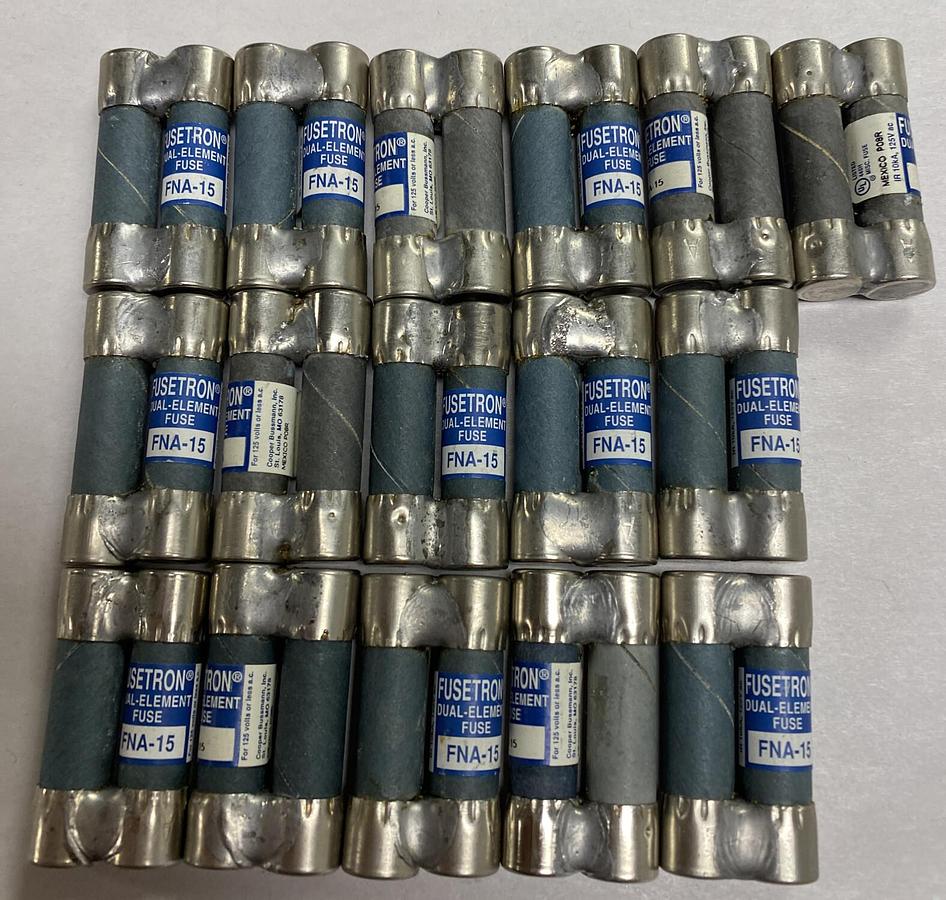 Cooper Bussmann,FNA-15,Fusetron Fuse Lot Of 16 NOS