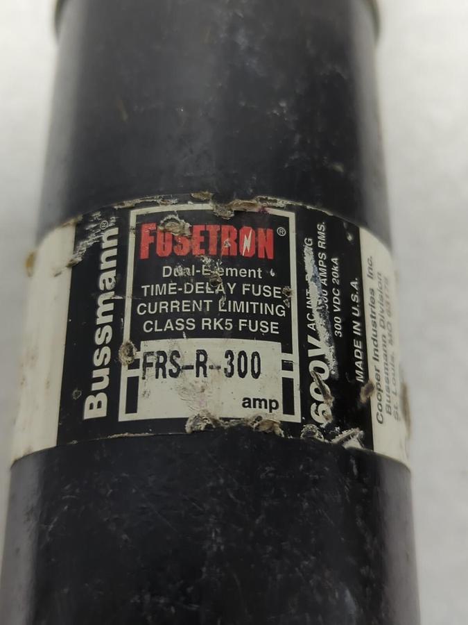 Used COOPER BUSSMANN,FRS-R-300,FUSETRON 300 AMP FUSE PRE-OWNED