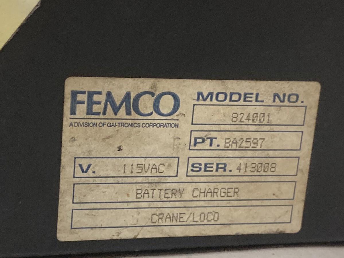 Used Femco,824001,Battery Charger 115VAC