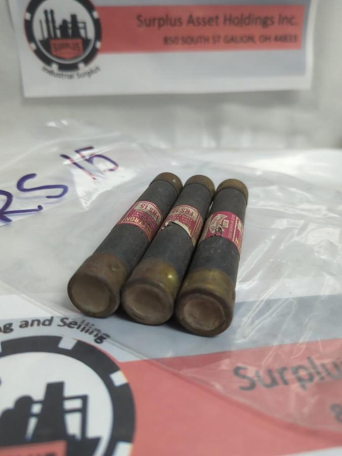 Used COOPER BUSSMANN,FRS-15,FUSETRON 15 AMP FUSE LOT OF 3 PRE-OWNED