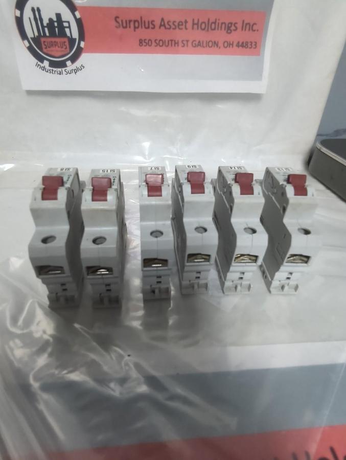 Used MOELLER,FAZ B16,CIRCUIT BREAKER 1P 230/400 AC LOT OF 6 PRE-OWNED