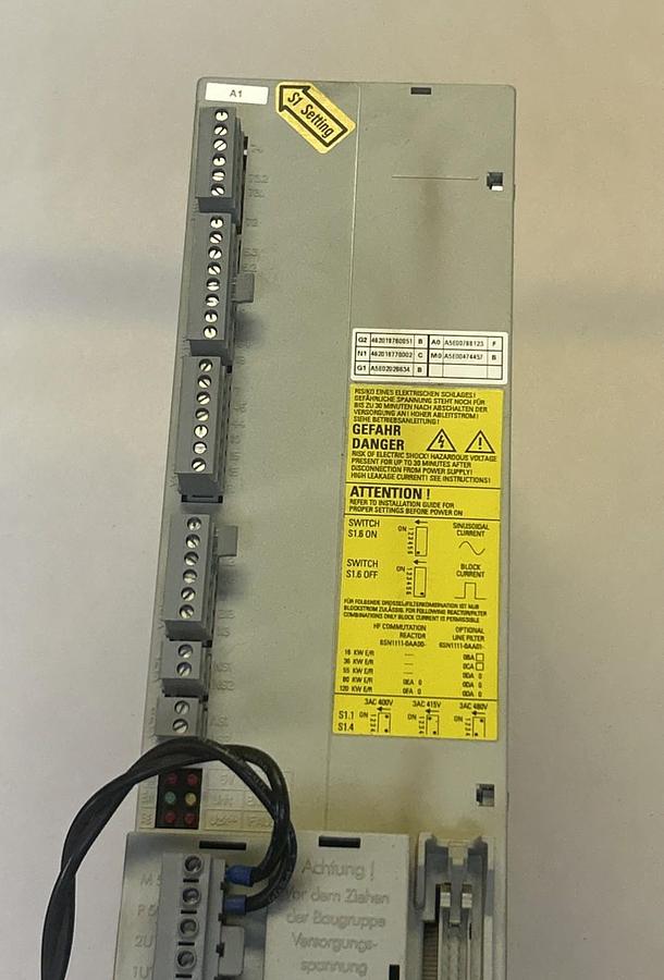 Used SIEMENS,6SN1145-1BA01-0BA2,INFEED/REGENERATIVE FEEDBACK MODULE