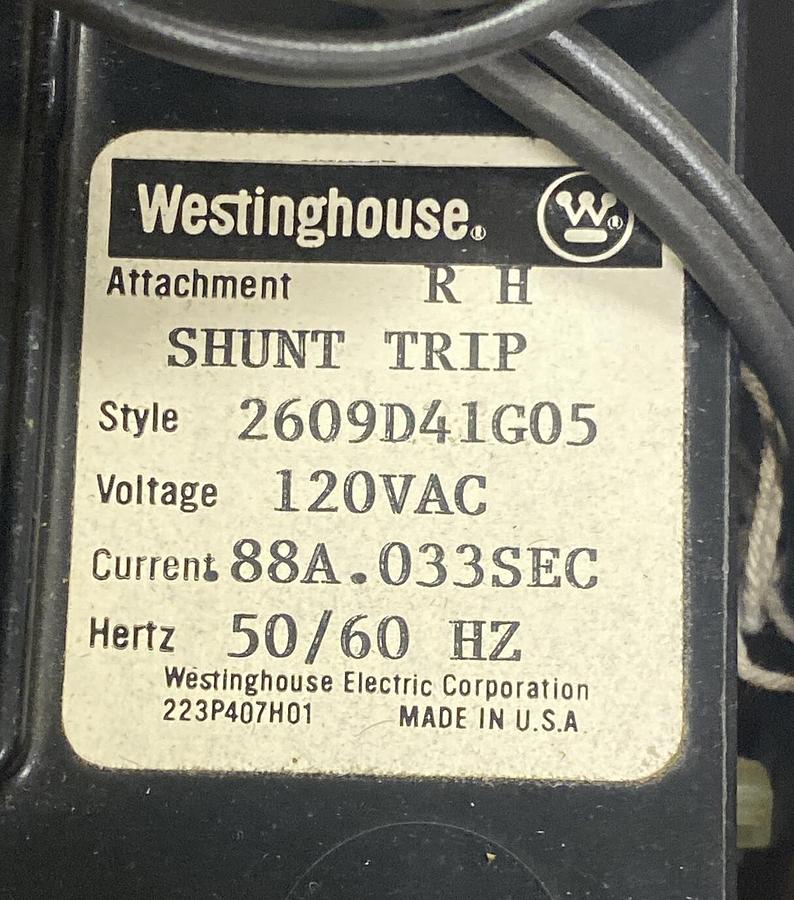 Westinghouse,5682D38G06,Circuit Breaker Mag Only 100 Amp 600V 2 Pole New