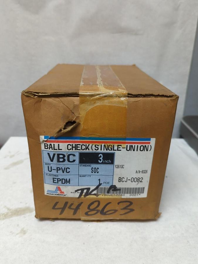 ASAHI,BCJ-0082,SINGLE UNION BALL CHECK VALVE 3 INCH NEW IN SEALED BOX