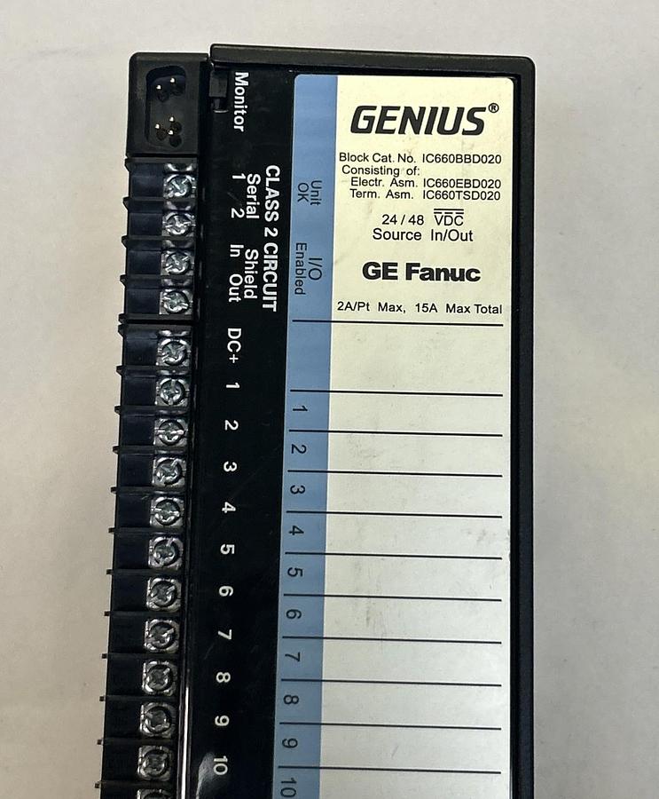 Used GE FANUC,IC660BBD020,GENIUS BLOCK IN / OUT MODULE