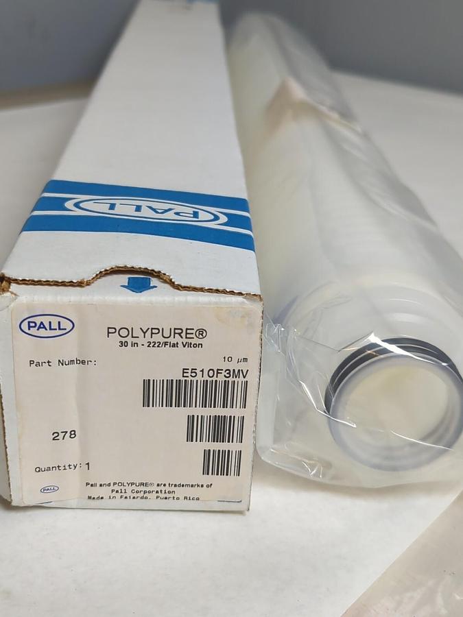 PALL,E510F3MV,POLYPURE FILTER FOR LIQUID FOOD & BEVERAGE 30 IN -222/FLAT VITON