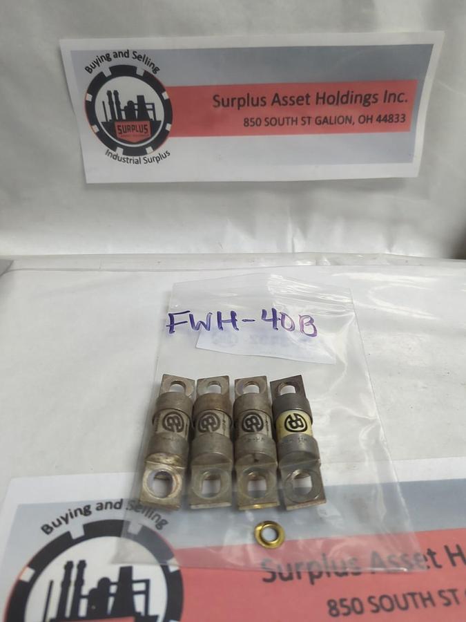 Used COOPER BUSSMANN,FWH-40B,SEMICONDUCTOR 40 AMP FUSE LOT 4 OF PRE-OWNED