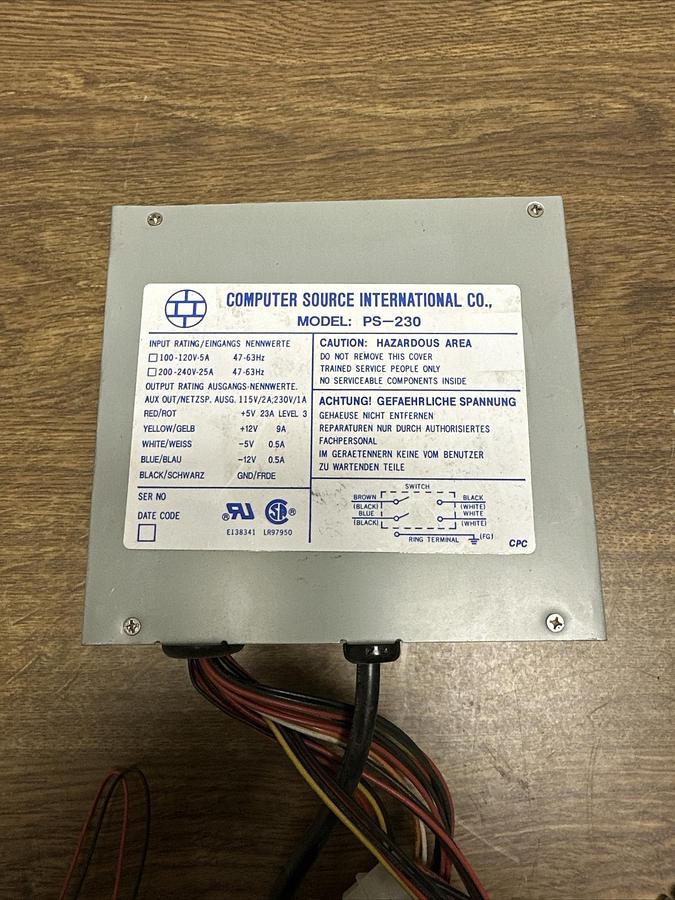 Used Computer Source International,PS-230,Swithing Power Supply