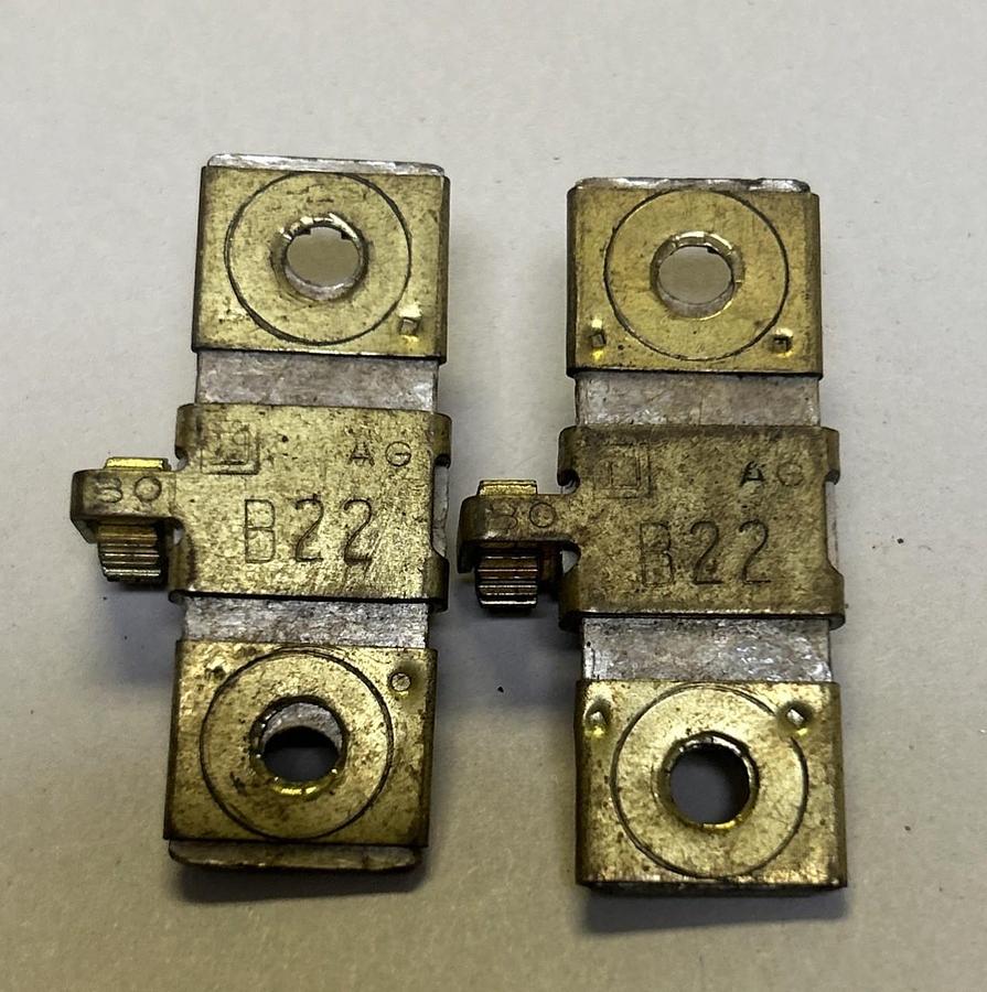 Used SQUARE D,B22,THERMAL OVERLOAD HEATER ELEMENT LOT OF 2
