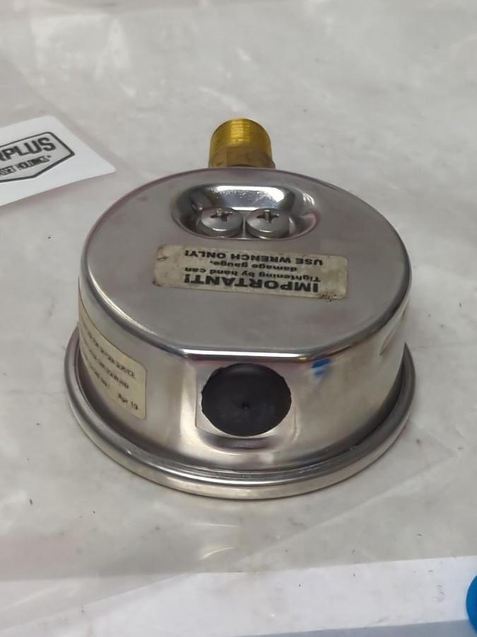 Used MARSH,0-100,GAUGE 2-1/2 IN FACE 1/4 IN NPT BOTTOM CONNECTION PRE-OWNED