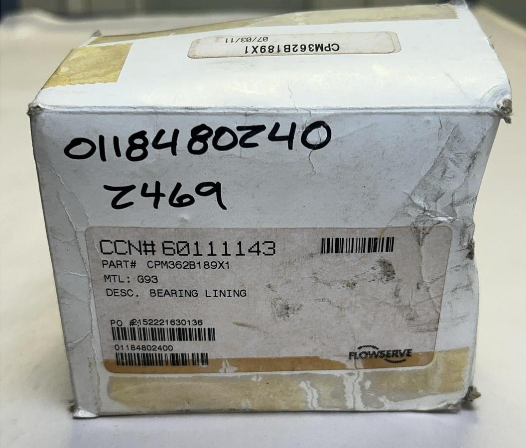 FLOWSERVE,CPM362B189X1,BEARING LINING NOS