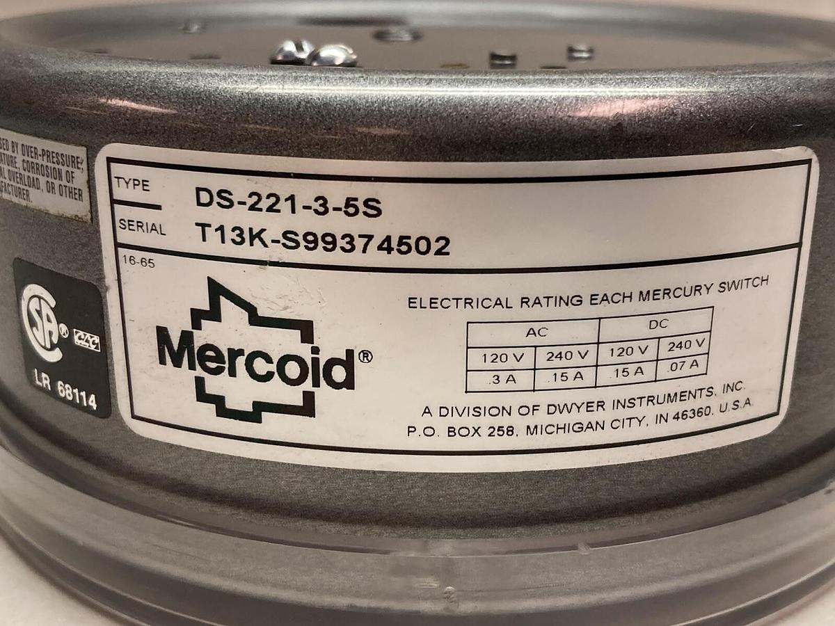 Mercoid Control,DS-221-3-5S,Mercury Limit Switch