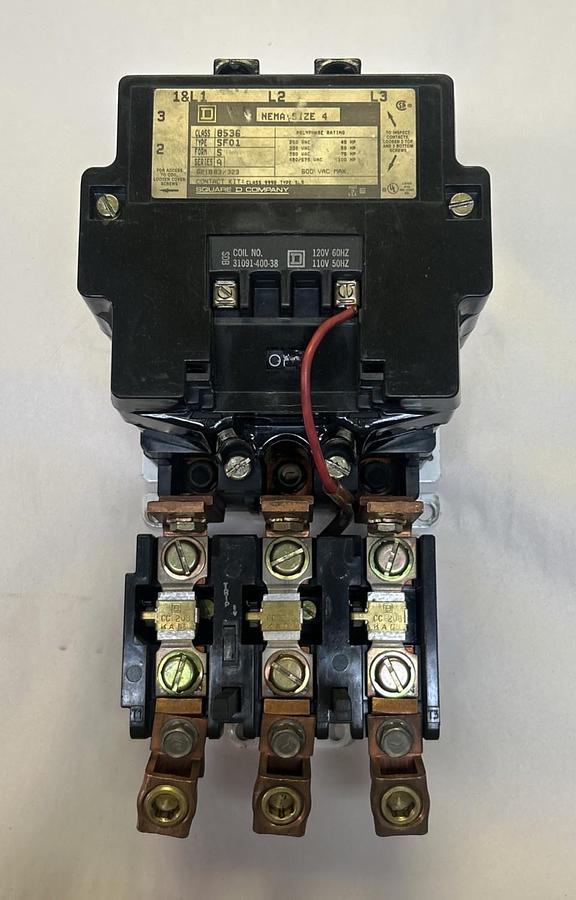 Used SQUARE D,8536SF01,SIZE 4 STARTER 600V