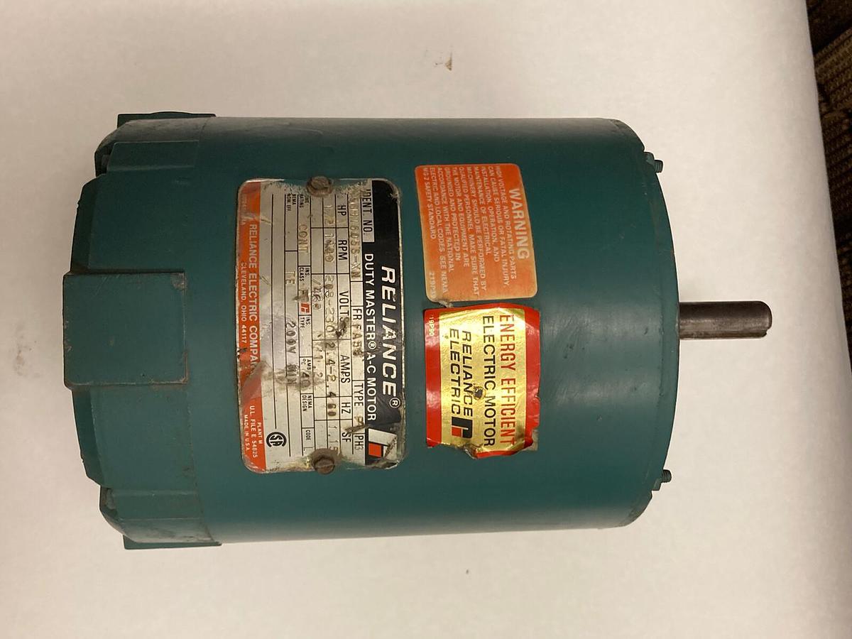 Used Reliance Electric,P56H1605S-XN,1/2 HP Electric Motor 1140 RPM 208/230V