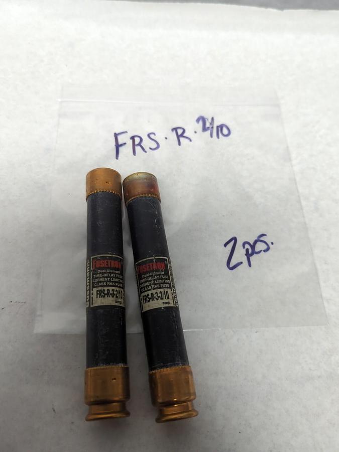 Used COOPER BUSSMANN,FRS-R-3-2/10,FUSETRON 3-2/10 AMP FUSE LOT OF 2 PRE-OWNED