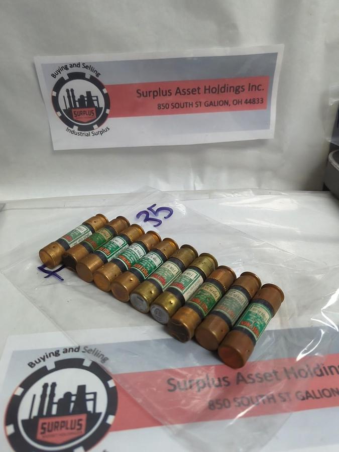 Used COOPER BUSSMANN,FRN-R-35,FUSETRON 35 AMP FUSE LOT OF 10 PRE-OWNED