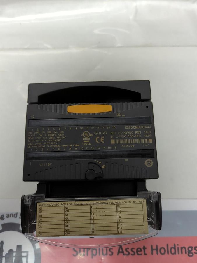 Used GE FANUC,IC200MDD844J,OUTPUT MODULE WITH IC200CHS002L I/O CARRIER PRE-OWNED