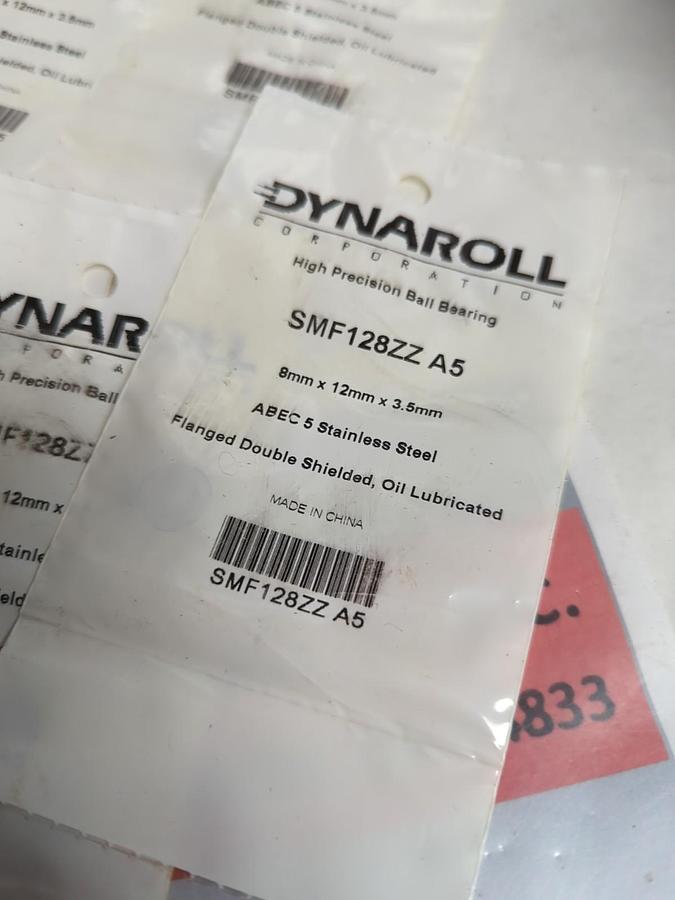 DYNAROLL,SMF128ZZ-A5,HIGH PRECISION BALL BEARING 8X12X3.5MM LOT OF 15