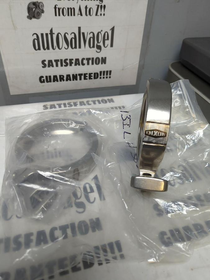 DIXON,13ILH300 304,STAINLESS STEEL SANITARY I-LINE CLAMP 3 INCH TUBE OD LOT OF 2