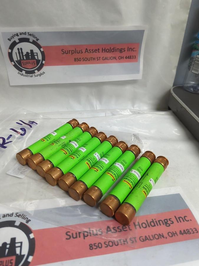 Used COOPER BUSSMANN,FRS-R-6-1/4,FUSETRON 6-1/4 AMP FUSE LOT OF 9 PRE-OWNED