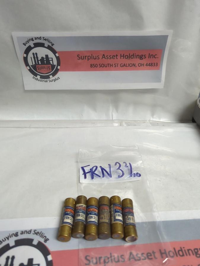 Used COOPER BUSSMANN,FRN-3-2/10,FUSETRON 3-2/10 AMP FUSE LOT OF 6 PRE-OWNED