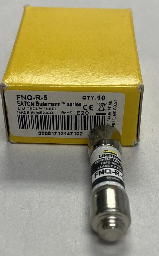 COOPER BUSSMANN,FNQ-R-5,LIMITRON 5 AMP FUSE LOT OF 10 NEW