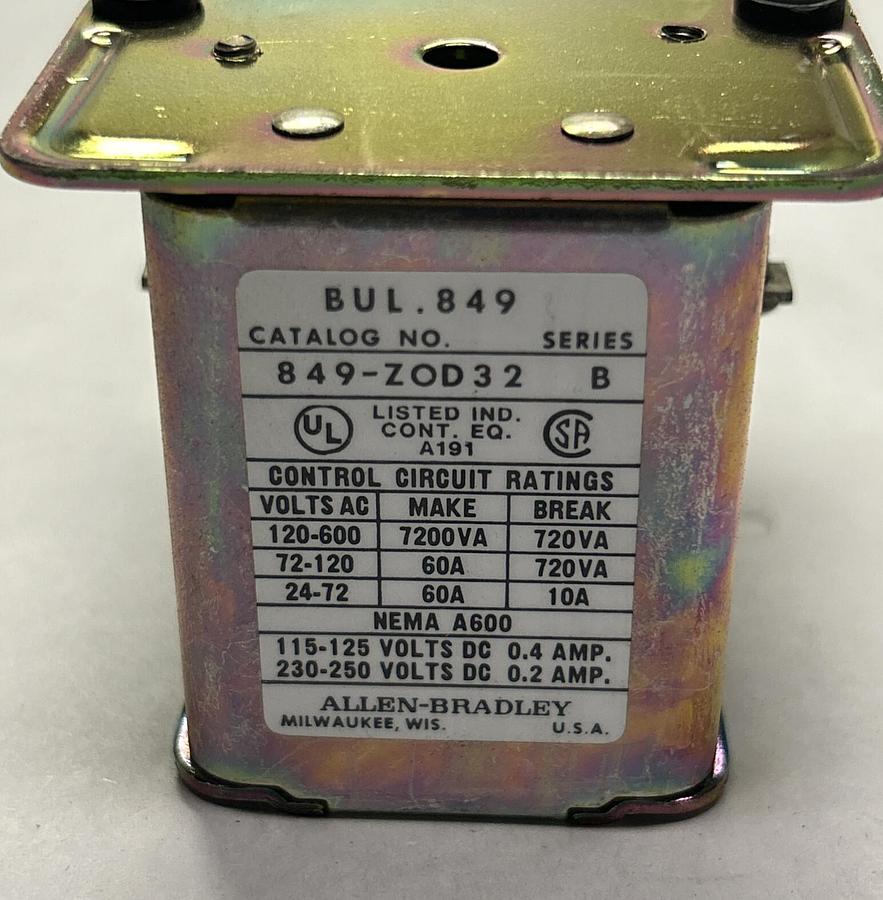 ALLEN BRADLEY,849-ZOD32,PNEUMATIC TIME DELAY RELAY NEW